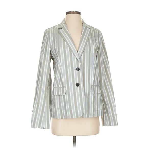 Lafayette 148 New York Vangie Elixir Stripes Cotton Blazer 4 - Picture 2 of 7